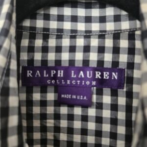 Ralph Lauren Collection Purple Label 100% Silk Pearl Snap Gingham Western Shirt